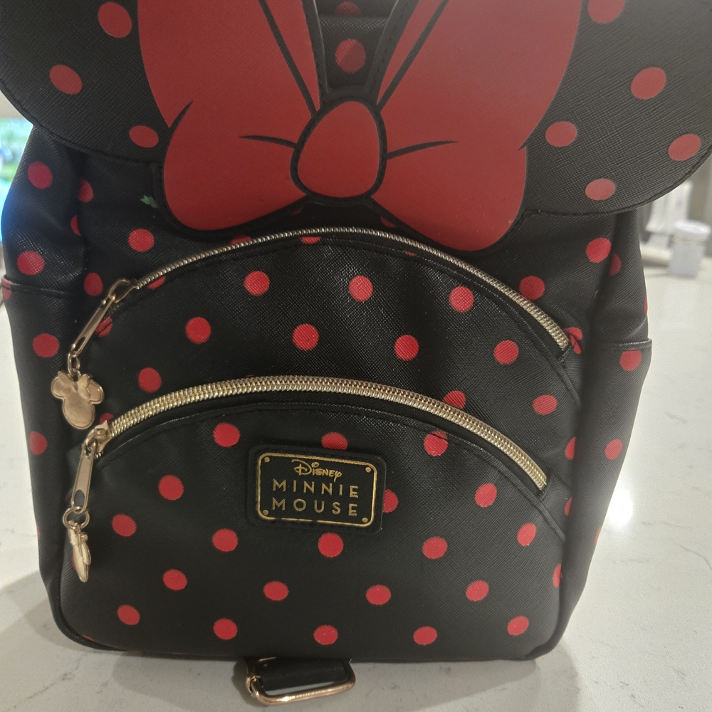 Disney Minnie Mouse Red and Black Backpack